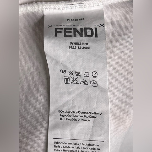 Fendi White Monster Eyes Tee size 52 (XL) - Picture 6 of 8